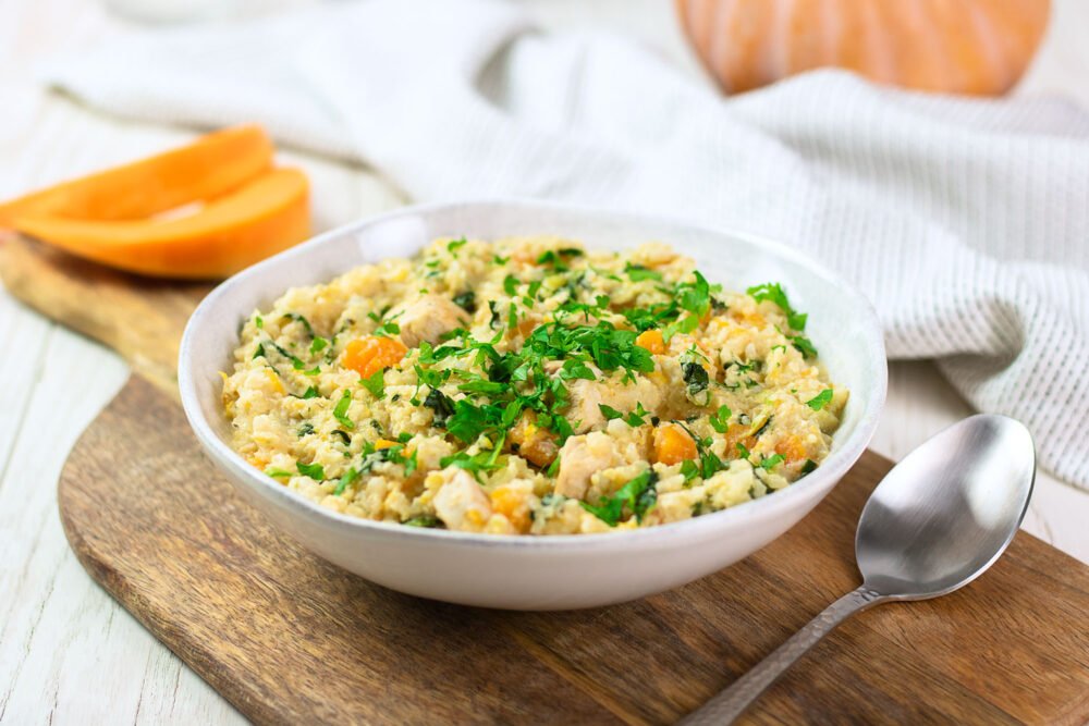 Keto Kürbis-Risotto aus Blumenkohlreis