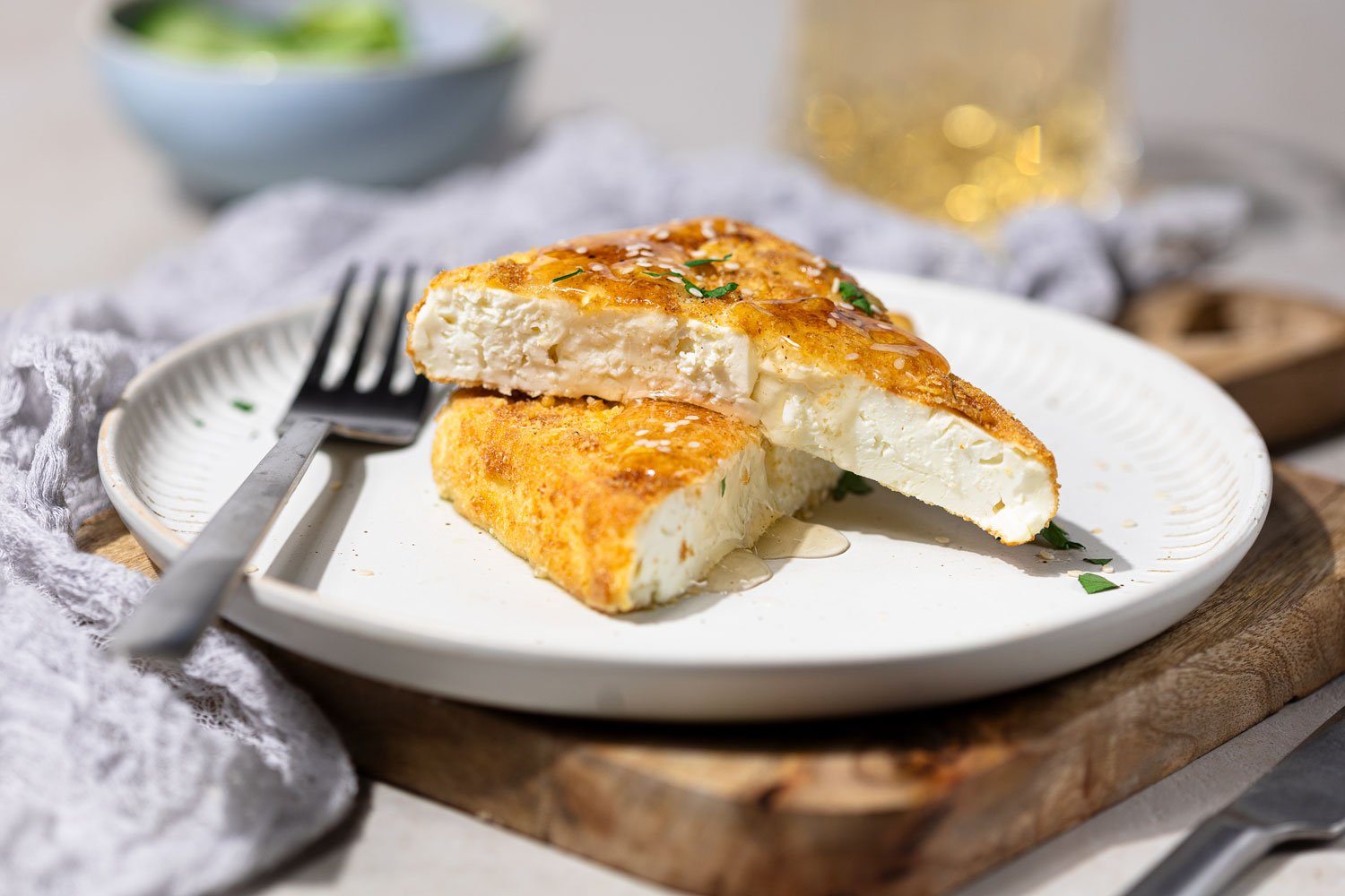 Low Carb Saganaki aus der Heißluftfritteuse (Keto & glutenfrei)